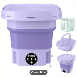 Portable Collapsible Washing Machine in Purple